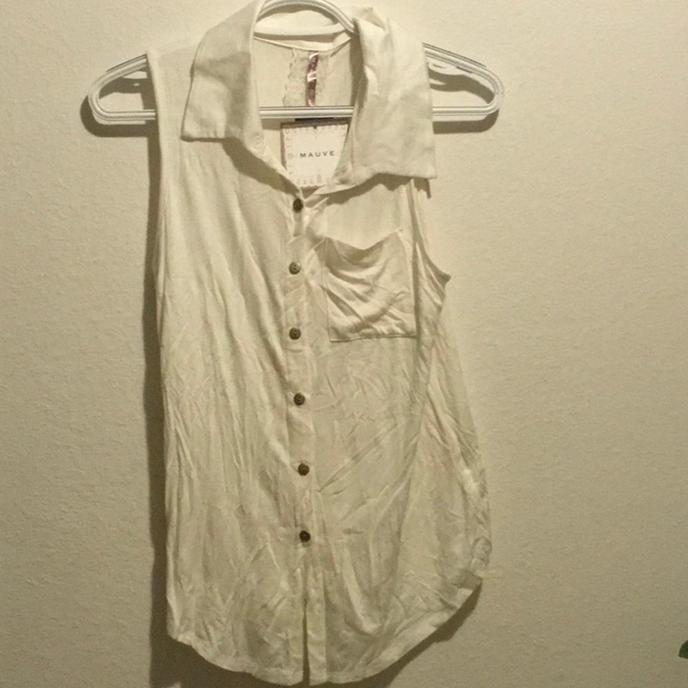White button up short sleeve.